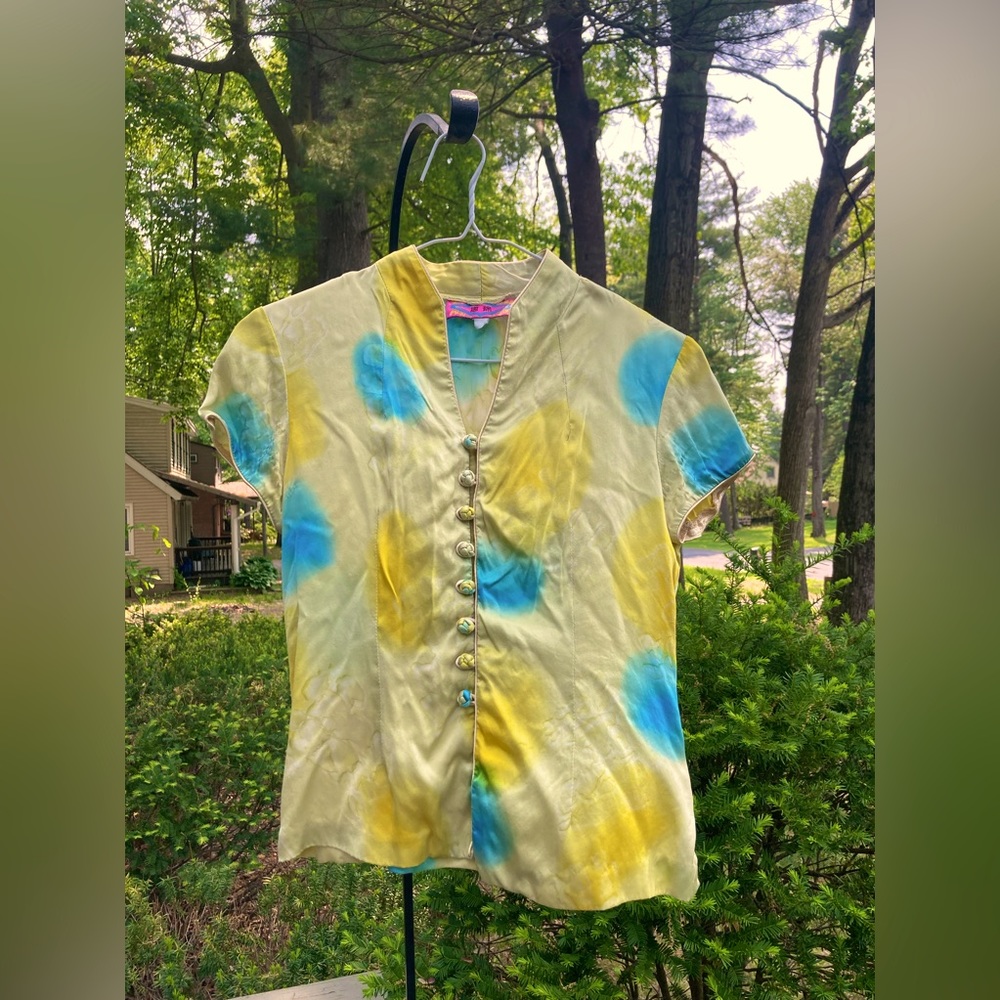 AAPI month special, Mandarin vintage style satin top